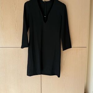 Maje Black Mini Dress with V-Neck